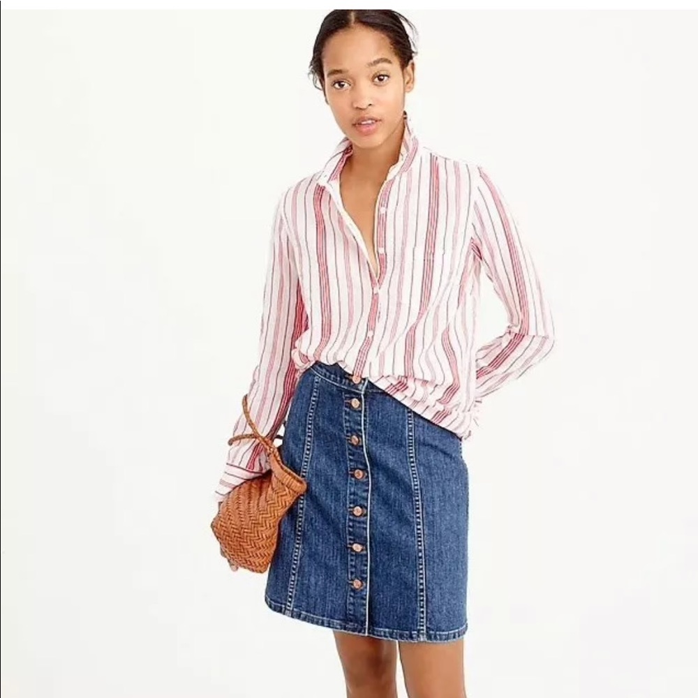 ❌SOLD❌J.Crew crinkled cotton button-down - Picture 1 of 6